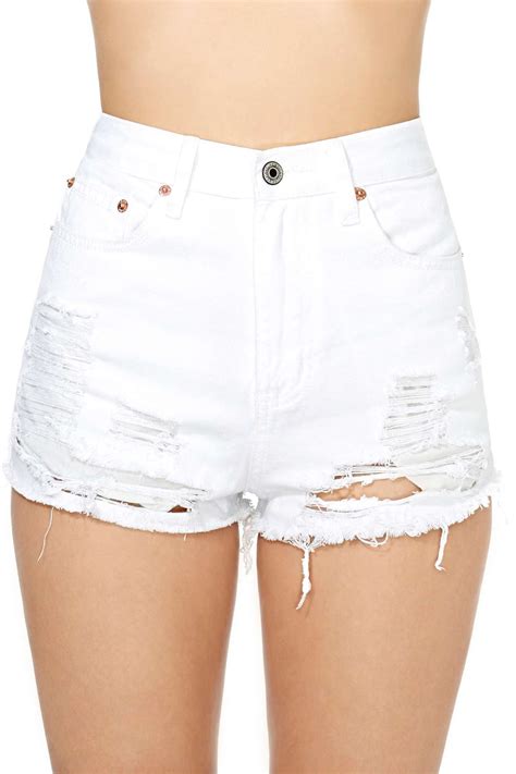 White Lightning Cutoff Shorts Shop Bottoms At Nasty Gal White Ripped Shorts Cut Off Shorts