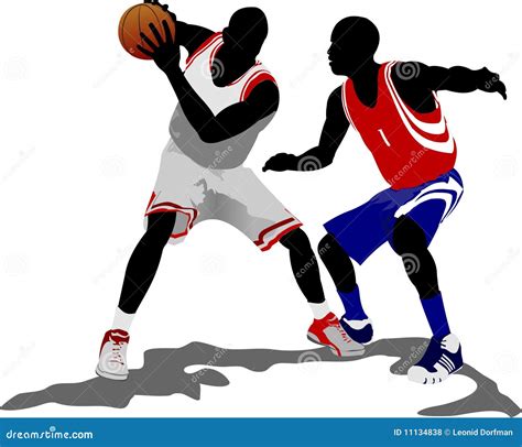 Basketball Players Vector Illustration Stock Vector Illustration Of