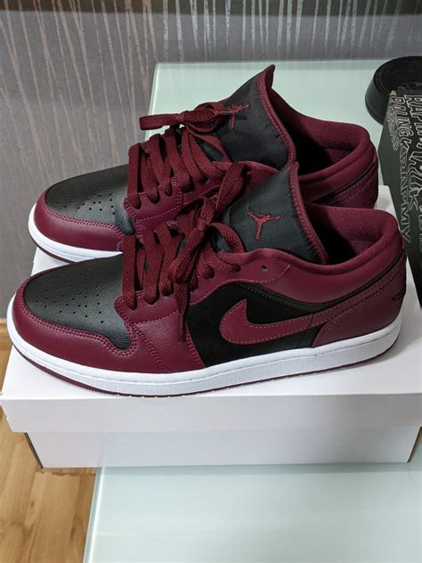 Air Jordan 1 Low Cherrywood Red Mens Fashion Footwear Sneakers On