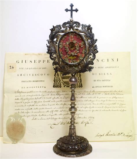 Russian Store Documented Monstrance With Relics From The Veil Of The