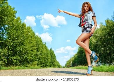 Sexy Hitchhiker Over Royalty Free Licensable Stock Photos