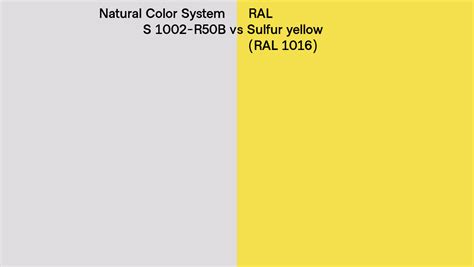Natural Color System S 1002 R50b Vs Ral Sulfur Yellow Ral 1016 Side