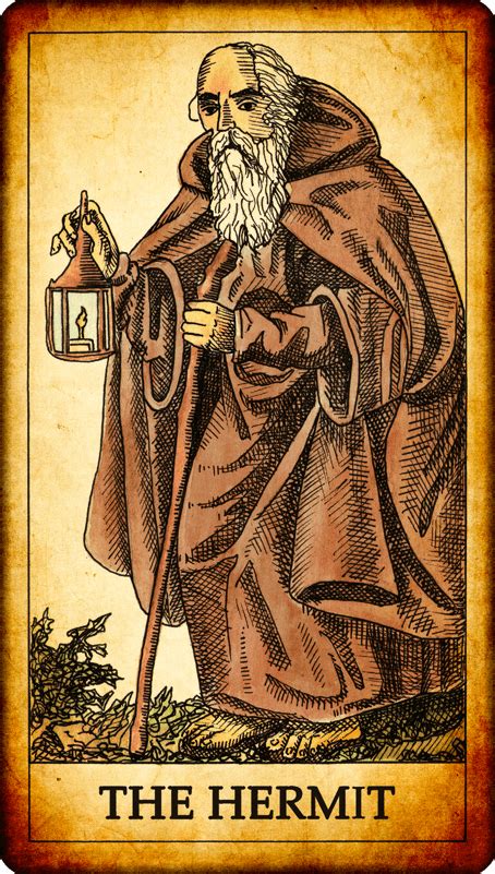 Silent contemplation reveals inner truths. Tarot card "The Hermit"