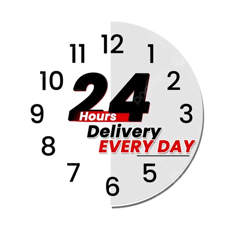 24 Hours Delivery Vector With Clock Symbol 24 Hours Delivery Service