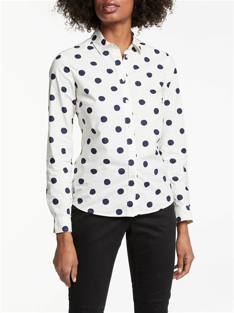 Boden Classic Spot Shirt Ivorynavy At John Lewis And Partners