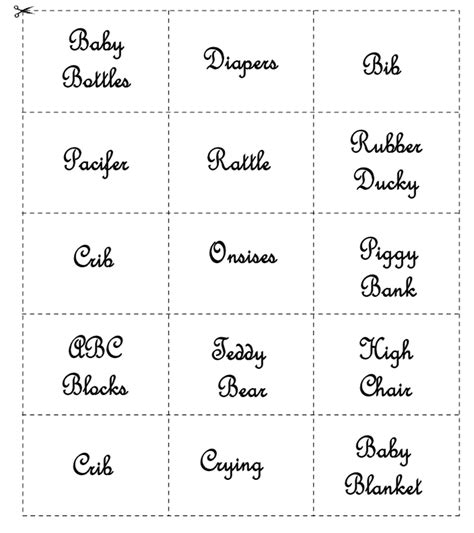 Word Pictionary Cards Printable