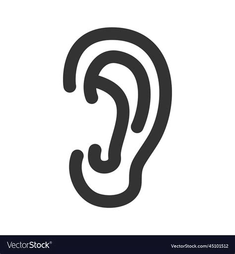 Human Ear Icon Royalty Free Vector Image Vectorstock