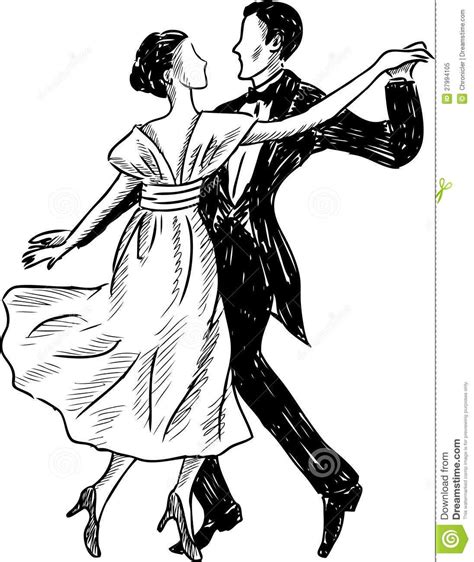 Vintage Style Dancing Couple Illustration