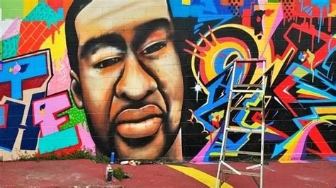 Photos show the mural in toledo, ohio—which was painted following floyd's death last. Nicholas Stix, Uncensored: George Floyd Mural in Downtown Houston Vandalized with Racial Slur