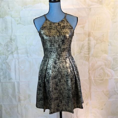 Soprano Dresses Soprano Blackmetallic Gold Sexy Party Dress Poshmark