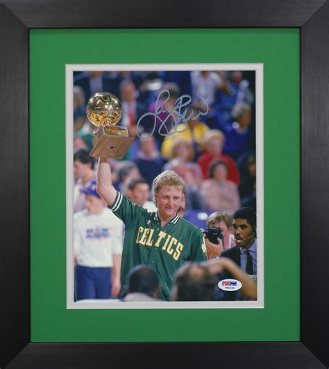 Larry Bird Autographed And Framed 8x10 Boston Celtics Photo Psa Coa D 8e1