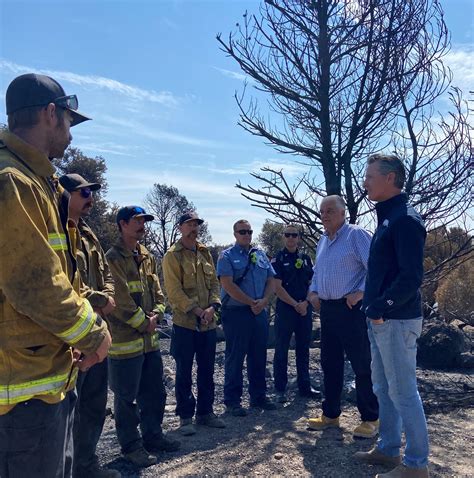 California Governor Newsom Surveys Tamarack Fire Damage With Nevada