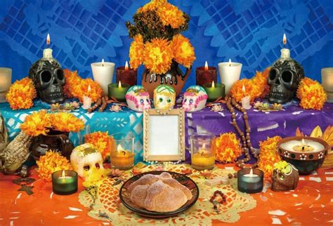 Aofoto 6x4ft The Day Of The Dead Backdrop Marigolds Food