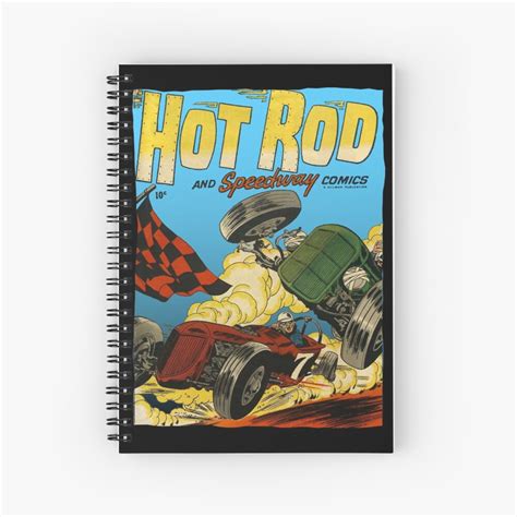Vintage Comic Book Hot Rod And Speedway Comics Spiral Notebook By