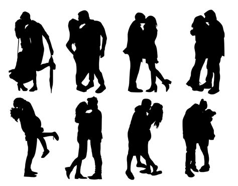 Illustration about silhouette of an old couple keeping for hands. 8 Couple Kissing Silhouette (PNG Transparent) | OnlyGFX.com