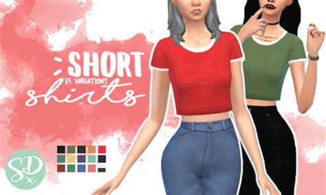 The Sims 4 Mm Cc Crop Top Made By Sondescent Short Shirts Sims 4 Mm