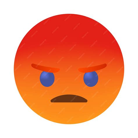 Premium Vector Top Quality Emoticon Angry Red Face Emoji Cute