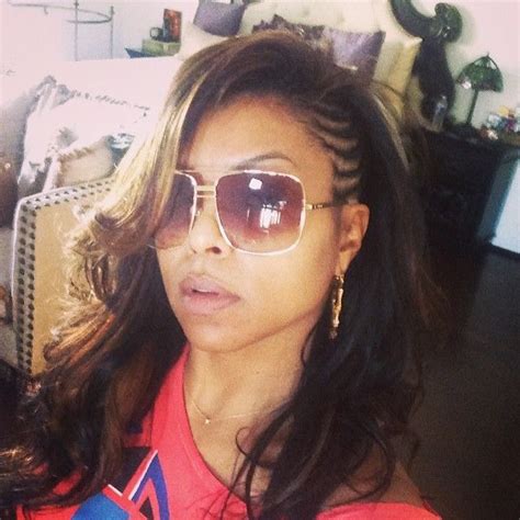 Henson begins to put the product on her hair while it's divided in sections. Taraji P. Henson side conrows hairstyle | Conrows ...