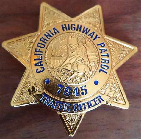 California Highway Patrol Badge 7845 Chp Police Badge Traffic Officer