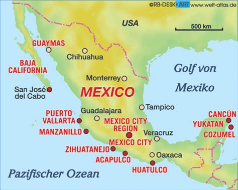 Map Of Mexico Country Welt Atlasde