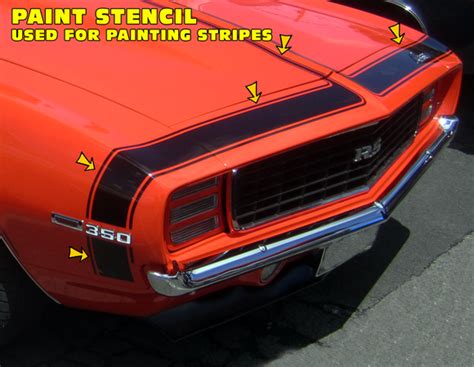 1969 Camaro Front Accent Paint Stencil Kit Graphic Express Automotive