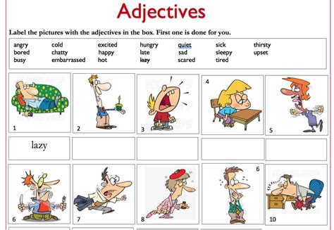 Free Adjective Worksheets Adjectiveworksheets Net