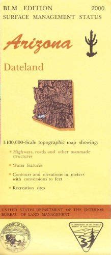Dateland Arizona 1100000 Scale Topo Map Blm Surface Management 30x60