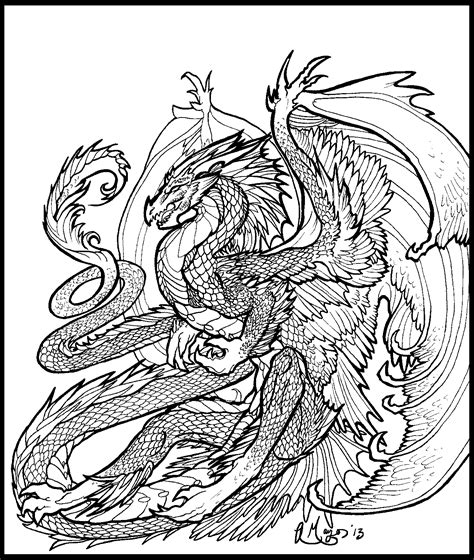 49 beautiful dragon coloring pages for adults png colorist