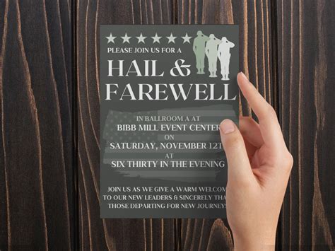 Military Hail And Farewell Invitation Military Farewell Etsy