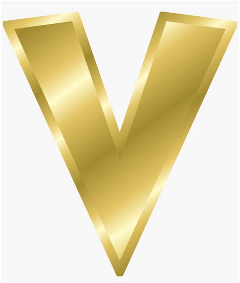 The Influence Of The Alphabet Gold Golden Letter V Png Free