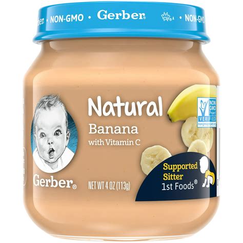 Gerber 1st Foods Natural Banana Baby Food 4 Oz Jar