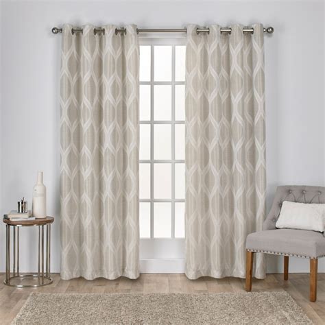 Exclusive Home Curtains Montrose Ogee Geometric Textured Linen Grommet