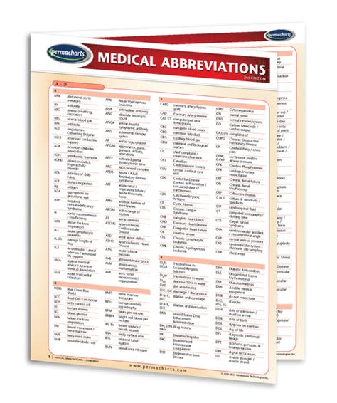 Medical Abbreviations Chart Nursing Medical Quick Reference Guide