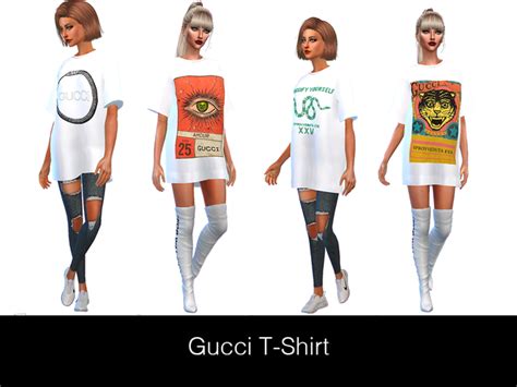 Streetwear For Sims 4 Hypesim Gucci T Shirt 4 Swatches Let Your