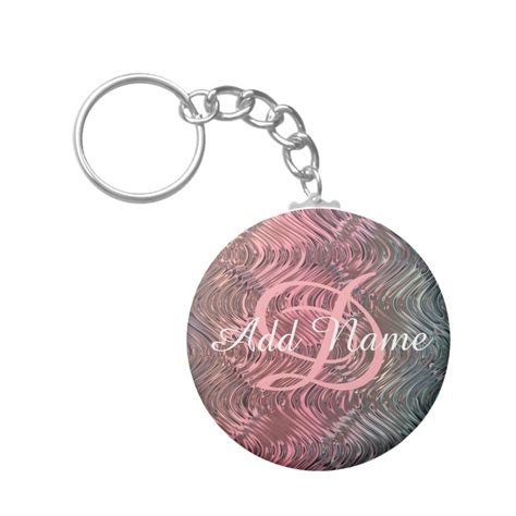 Unique Personalized Monogrammed Pink Glass Keychain Zazzle Pink