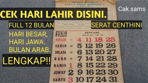 Kalender Tahun 1985 Lengkap Dengan Pasaran Jawa