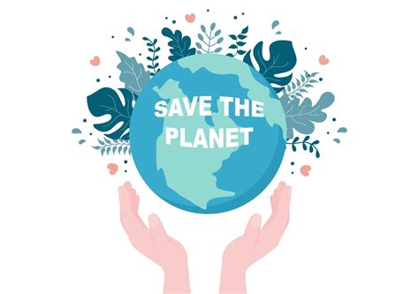 Sauver Notre Planète Terre Illustration Dans Un Environnement Vert Avec