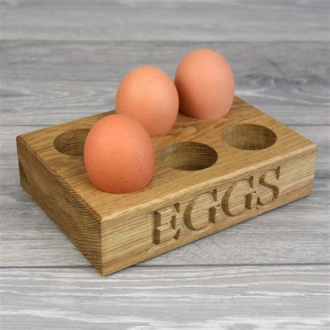 Solid Oak Half Dozen Egg Holder Egg Holder Kitchen Storage Etsy