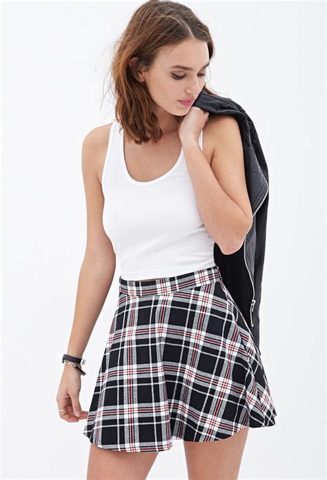 Tartan Plaid Skater Skirt Checkered Skirt Outfit Fashion Skater Skirt