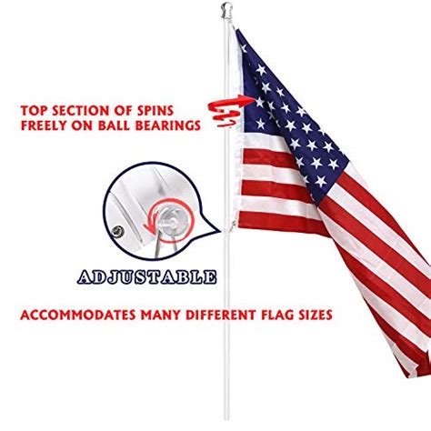 Hoople Tangle Free Spinning Flag Pole 6ft Aluminum Pole Two Piece