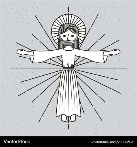 Hand Drawn Ascension Jesus Christ Image Royalty Free Vector