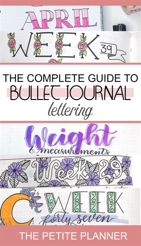 Bullet Journal Lettering The Ultimate Guide ⋆ The Petite Planner