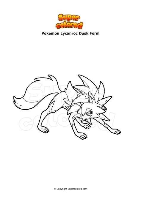 Lycanroc Dusk Form Coloring Page
