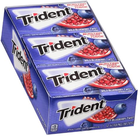 Trident Blueberry Twist Sugar Free Gum With Xylitol 12 Ea Pack Of 2