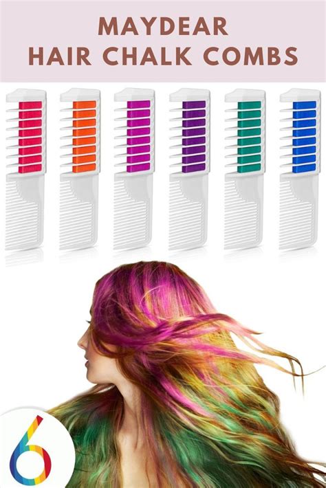 Maydear Hair Chalk Combs 6 Color Set Temporary Hair Dye Hair Chalk