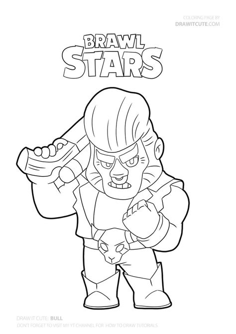 Bez problemu możecie więc pobrać do druku obrazki z takimi postaciami jak shely, nita, colt, bull, jessie, brok, bo. Bull from Brawl Stars #coloringpages #fanart #brawlstars #drawitcute | Star coloring pages ...