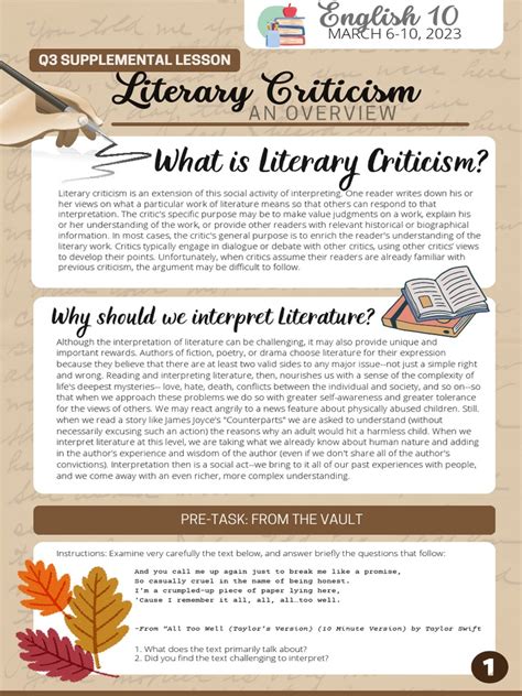 Literary Criticism Overview Pdf