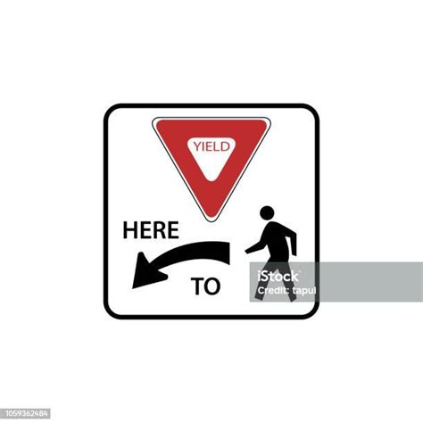 Usa Traffic Road Signs Yield Here To Pedestrians Crossing Vector