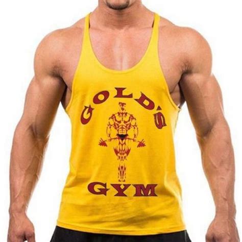New Golds Gym Mens Bodybuilding Stringer Tank Top Muscle Workout Fitness Usa Body Building