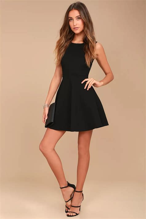 Need You Close Black Lace Backless Skater Dress | Little black dress ...